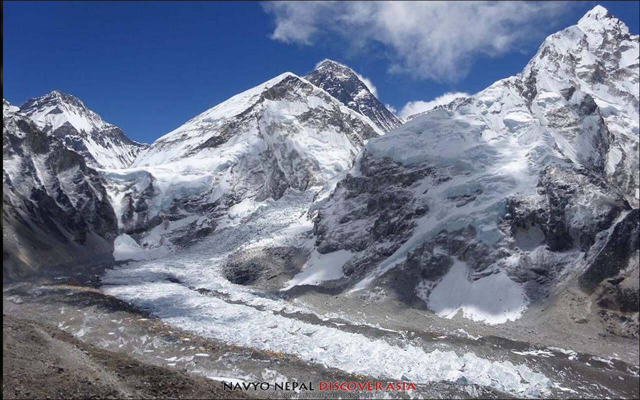 Il alto Khumbu con Everest, Nuptse e il ghiaccaio del Khumbu