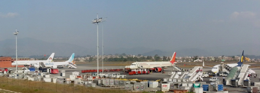 L'aeroporto internazionale di Kathmandu