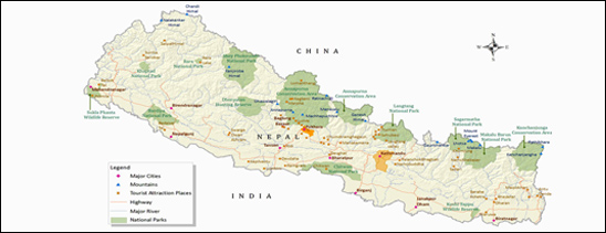 Mappa generale del Nepal