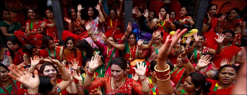 Nepal, valle di Kathmandu, la festa delle donne, il Teej