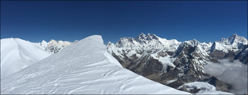 Nepal, alpinismo, panorama dalla vetta del Mera Peak