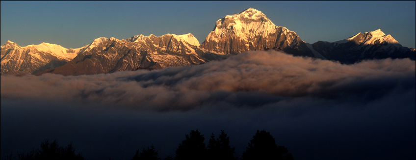 Nepal, outdoor, trekking, panorama dal Poon Hill e Mohare Danda.