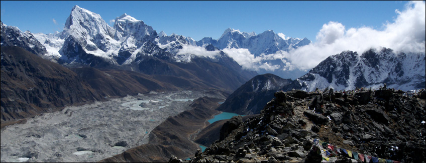 Nepal, trekking del Everest e Gokyo, panorama dal Gokyo Ri